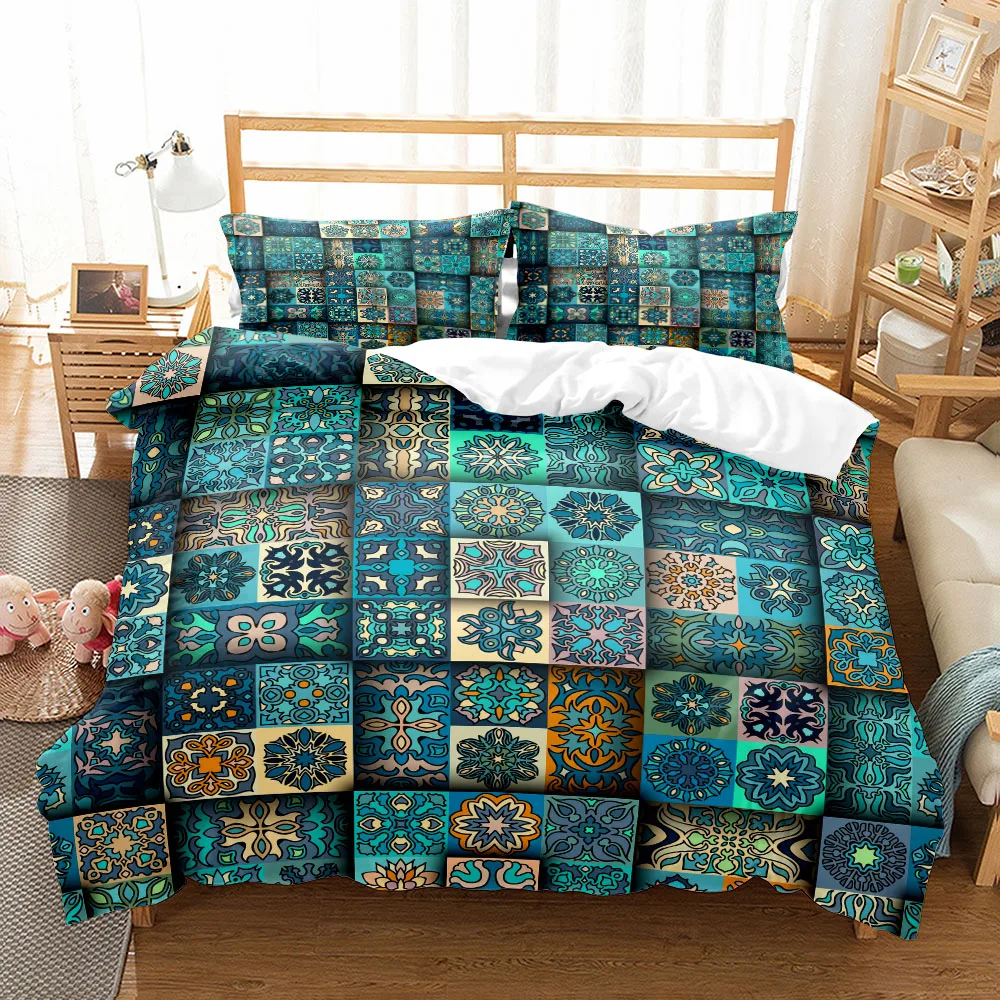 

Blue Luxury Geometry 3D Print Bedding Set Bed Set Adult Kid Duvetcover Sets For Adults Bedclothes Decor Home King Size