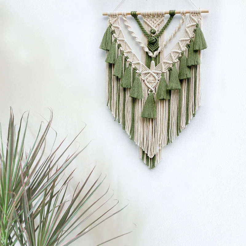 

Hand-woven Color Macrame Wall Hanging Bohemian Craft Decoration Ornament Gorgeous Tapestry For Home Livingroom Decor