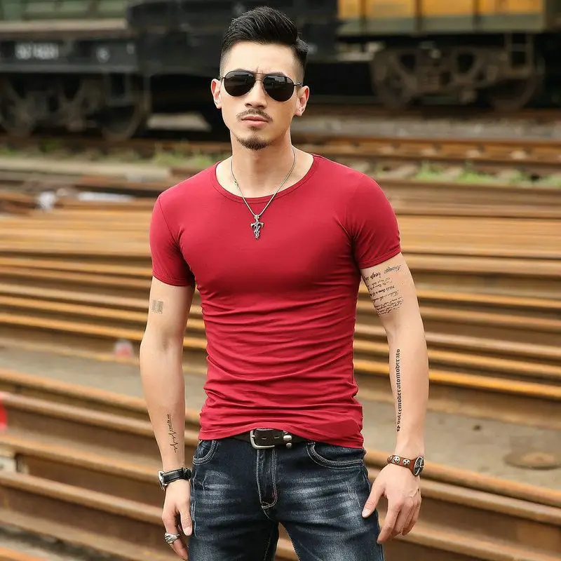thumbnail image 1 of Camisetas para hombre, camiseta de secado rápido, camiseta ajustada para hombre, camiseta lisa para gimnasio, músculos lisos, ajustada, amarilla, manga corta, moda, caliente, 1 of 4