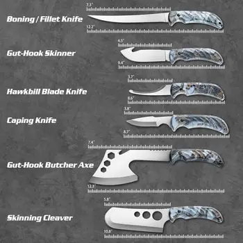 OUTDOORS Hunting Deer Knife Set Field Dressing Kit Portable Butcher Game Processor Set, 12 Pieces 3