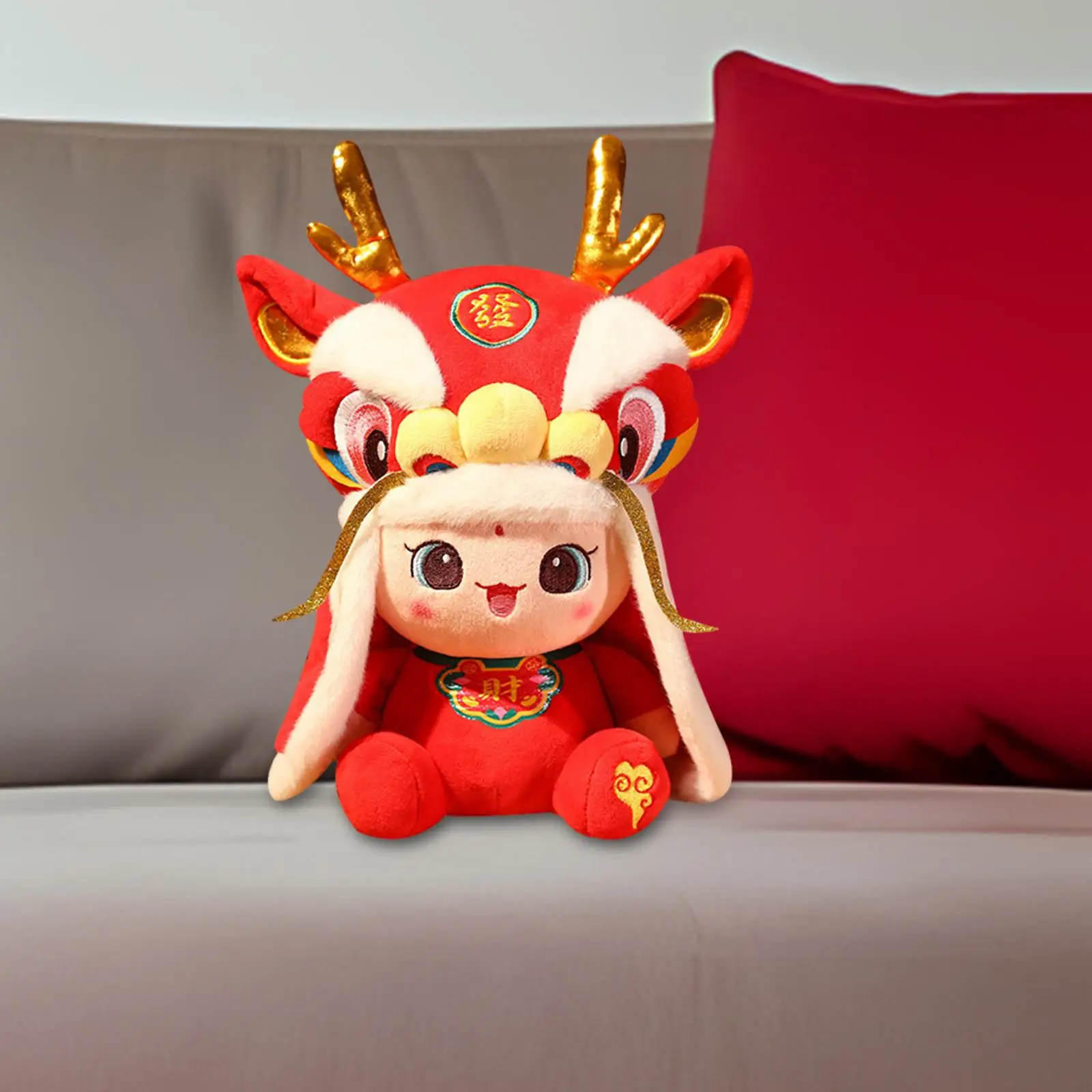 

12-дюймовая детская подушка с китайским драконом, игрушка, подушка для кровати, китайское Новогоднее украшение, подарок на день рождения