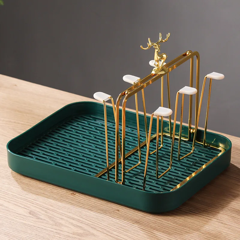 Light Luxury European Style Glass Water Cup Rack Metal Cup Rack Draining Household Cup Storage Rack Water Cup Holder 5