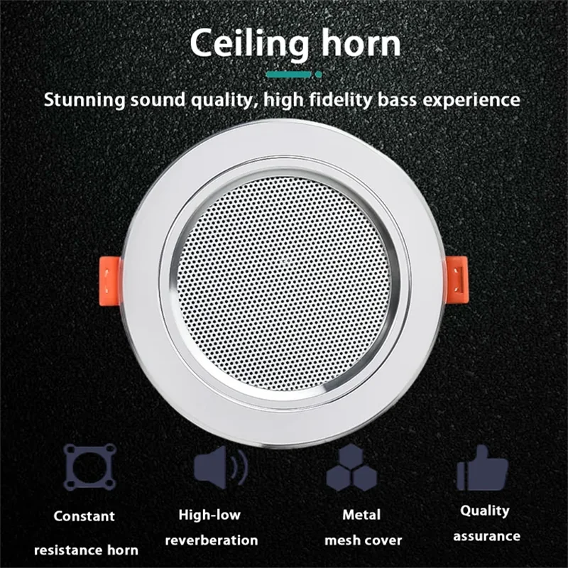 3Inch10WCeilingSpeakerBackgroundMusicSystemBathroomMoisture