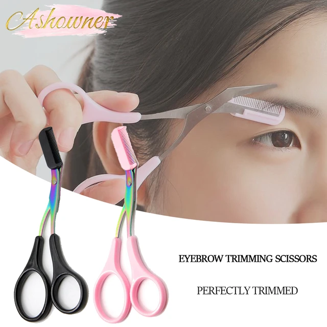 Eyebrow Trimmer Scissor Beauty Products for Women Eyebrow Scissors with  Comb Stainless Steel Makeup Tools Beauty Scissors - AliExpress