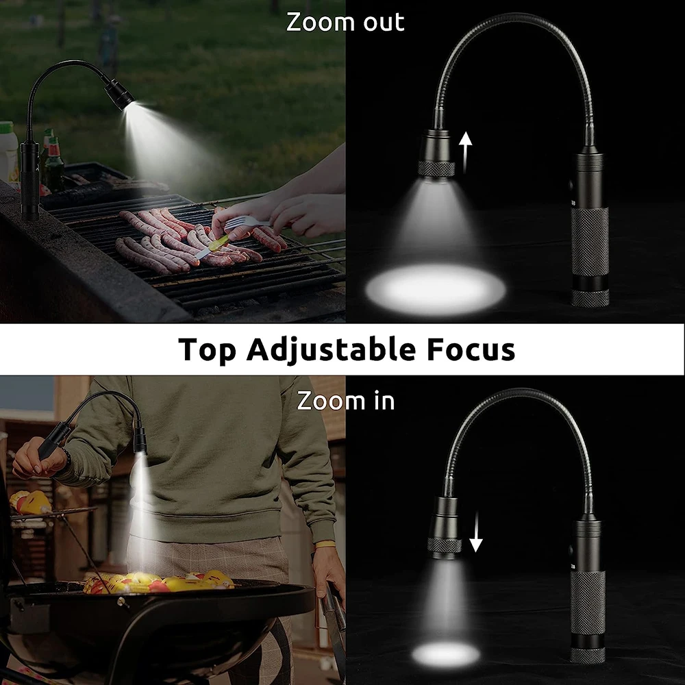 Lampe LED Flexible 9 LED Avec Base Magnétique - Idéale Pour BBQ Et Atelier