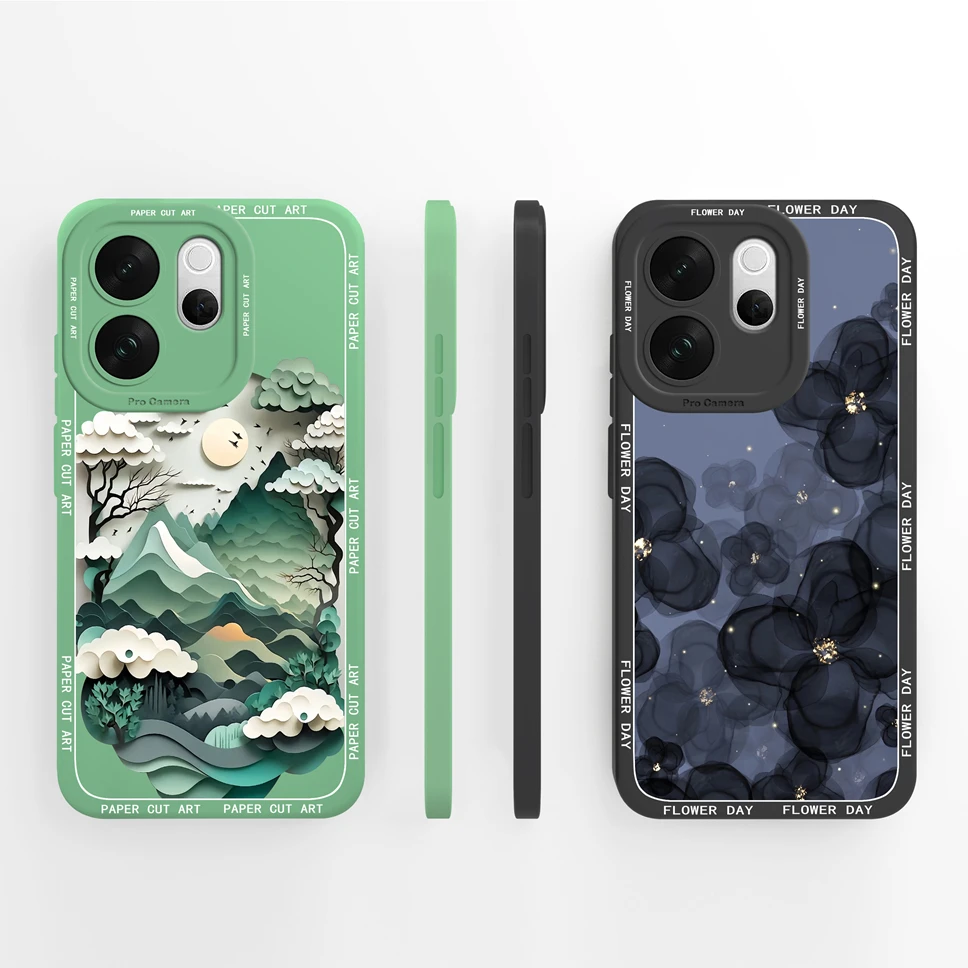 Mountain Print Liquid Silicone Protective Case Cover