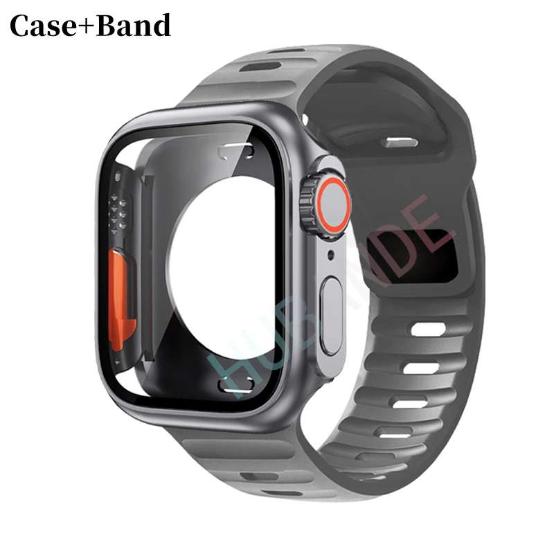 Premium Silicone Strap & Case with Screen Protectors