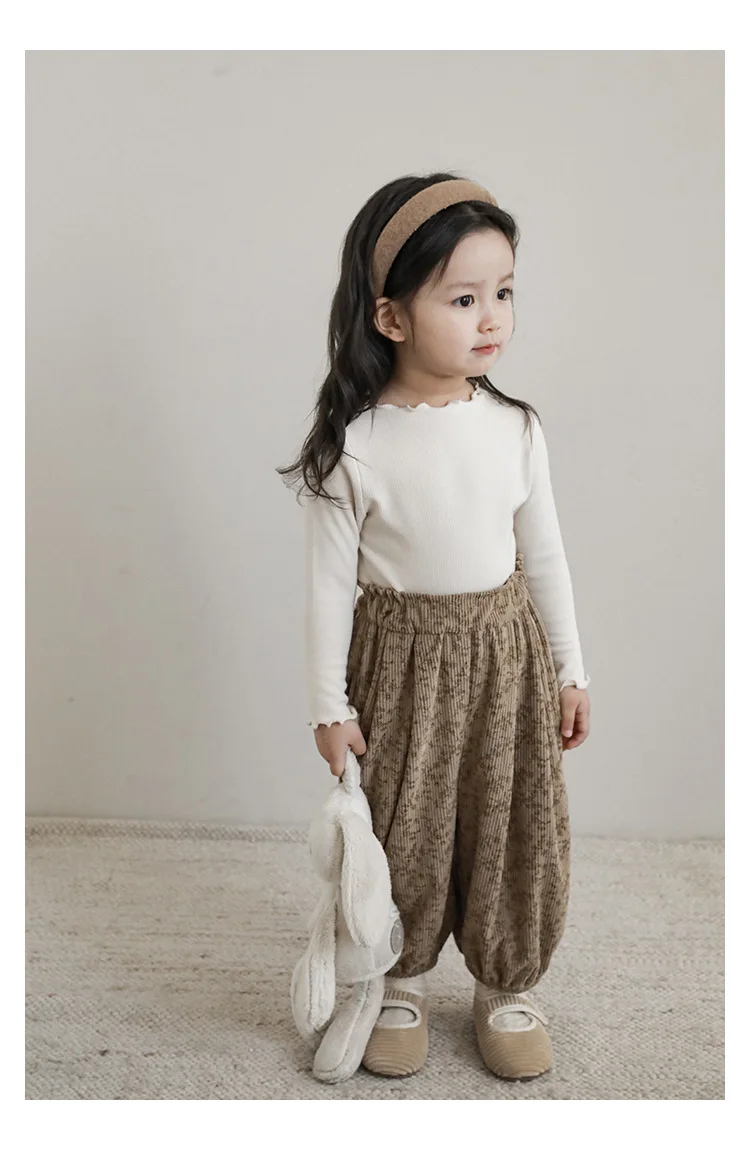 Langarmoberteil für Mädchen im koreanischen Stil – weicher Stretchstrick mit Spitzenbesatz, Kaschmir-Feeling-Schicht für Kinderkleidung im Frühling und Herbst – Detail 13