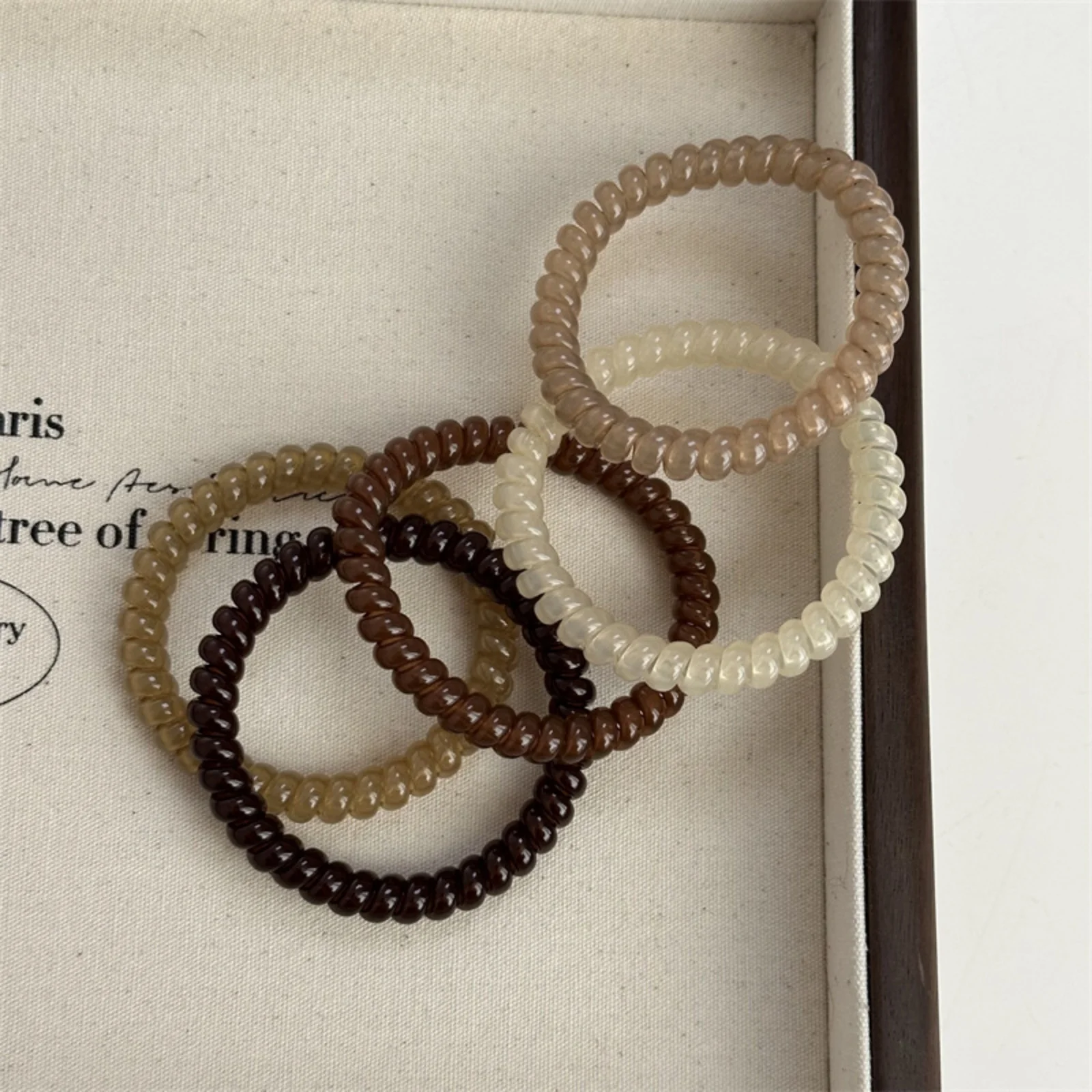 Stylish Neutral Toned Spiral Hair Ties - Durable Hair Accessories