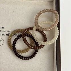 Stylish Neutral Toned Spiral Hair Ties - Durable Hair Accessories (5PCS)