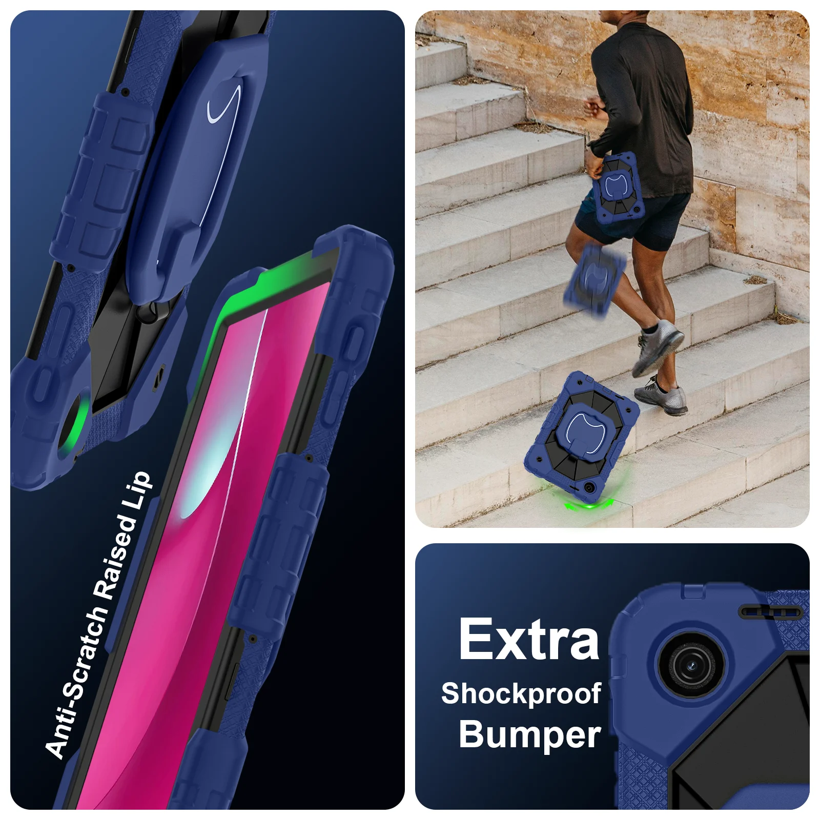 Kids Shockproof Armor Tablet Case with Wristband Cover - 10.1 Inch