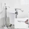 SHBSHAIMY Chrome Floor Bathroom Bathtub Faucet with Handshower Two Function Shower Faucet Hot Cold Water Mixer Taps 3