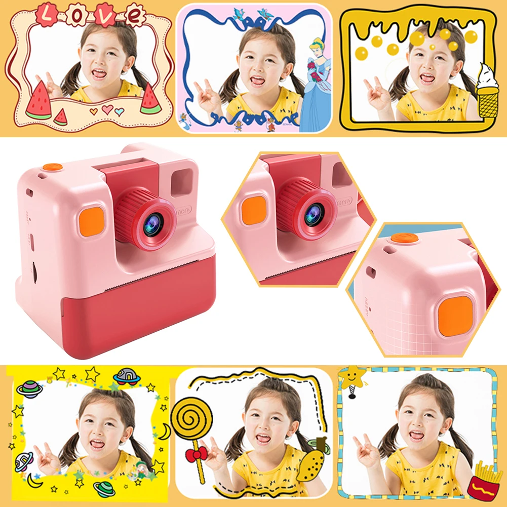 Kids Instant Print Camera Toy with 3 Rolls Print Paper