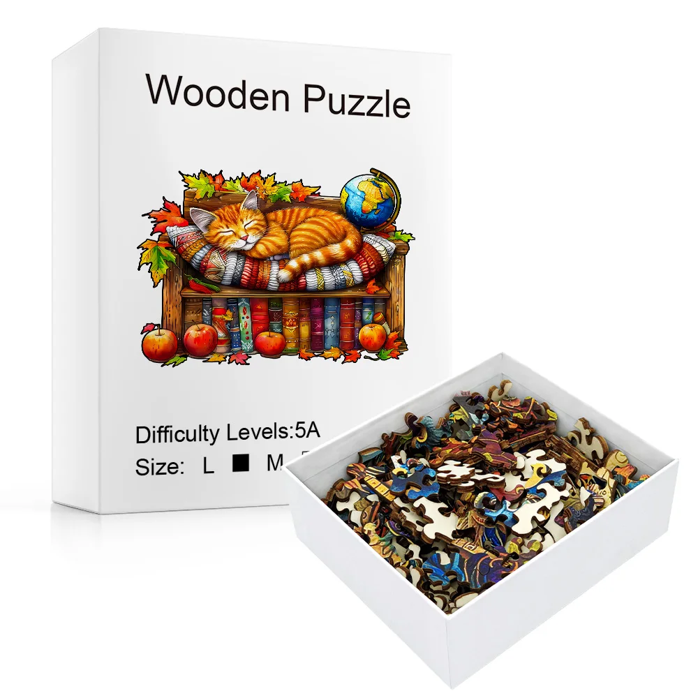 Wooden Puzzle for Adults, Cat Wooden Jigsaw Puzzles for Adults, Unique Animal Shape Wood Cut Puzzles for Family Friend Puzzle 3