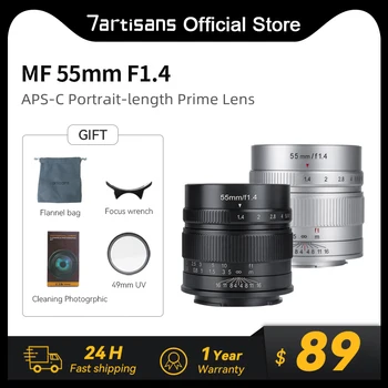 7artisans 7명 장인 7명 장인 55mm F1.4 MF 대구경 인물용 단렌즈 소니 E A6000 A6100 A6300 A7III 캐논 EOS-M M100 M5 M6 M50 후지픽스 X-T1 X-T2 X-T3 마이크로 4/3 E-M1 E-M1II GH1 GH2 G85 G9 GM5 카메라와 호환 가능