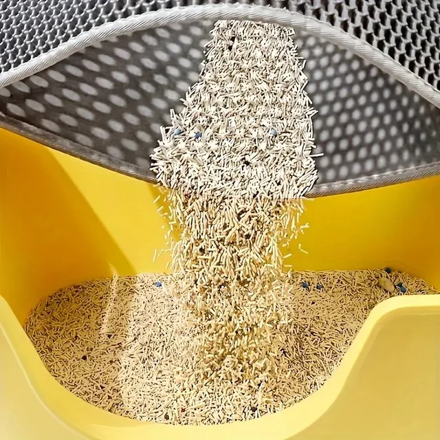 Cat Litter Mat 4 Size Large Honeycomb Double Layer Litter Trapping Non Slip Waterproof Urine Proof Cat Litter Box Kitten Beige 3
