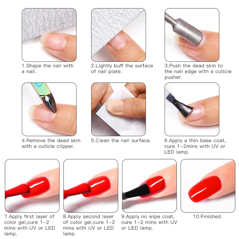 7pcs/set Gel Nail Polish Kit Nail Art Gel Soak Off UV Colorful Spring Summer Shades ManicureGel Varnish For Women Gift Set 6
