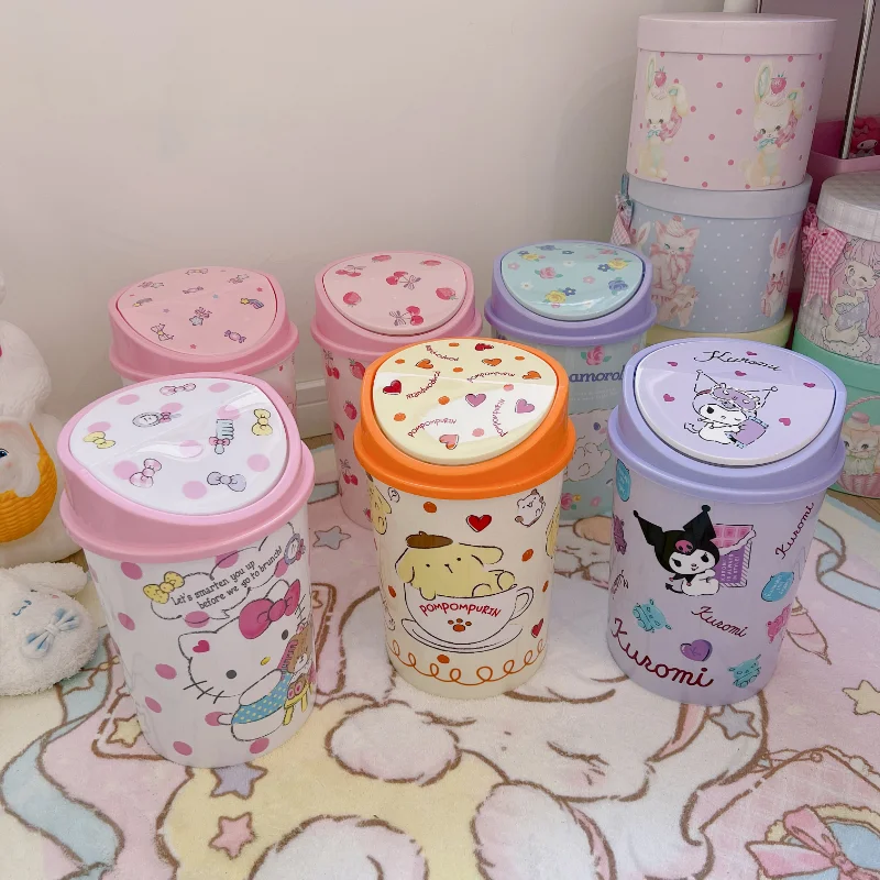 Sanrio-HelloKitty-Kuromi-Melody-Cinnamoroll-Trash-Can-Trash-Basket
