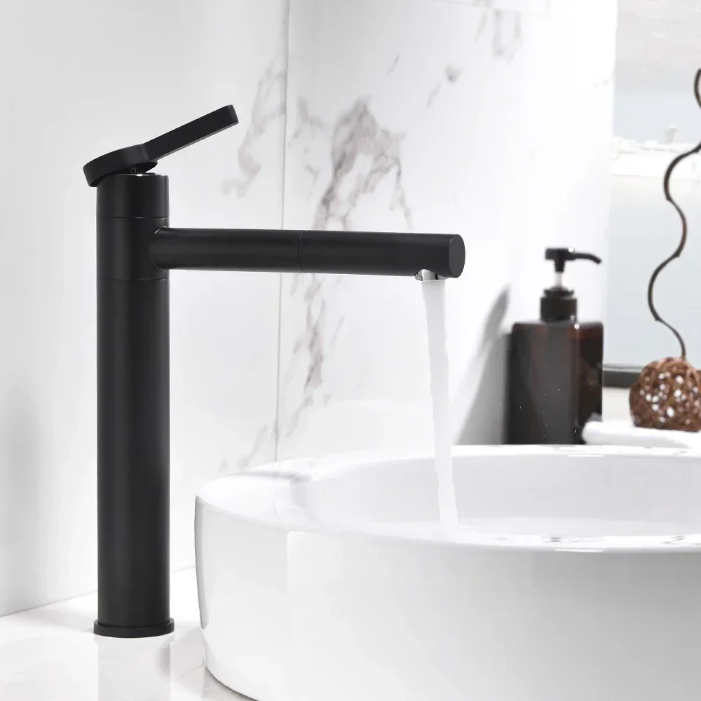 Minimalist Slim Faucet ก๊อกน้ําร้อนและเย็นอ่างล้างหน้าแตะห้องน้ําก๊อกน้ําร้อนและเย็นสีดํา 1
