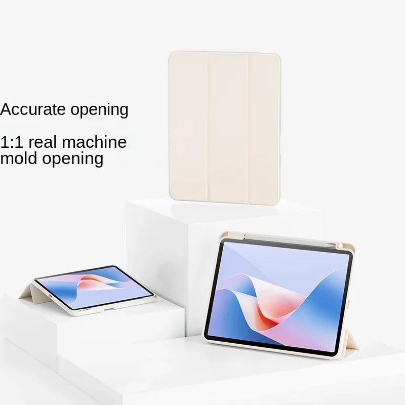 Premium Trifold Leather Stand Case with Pen Slot - Soft Back Cover