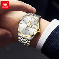 OLEVS 9811 Fashion Men Automatic Watch Dual Calendar Business Mechanical Watch For Men Simple Original Waterproof Man Wristwatch 2