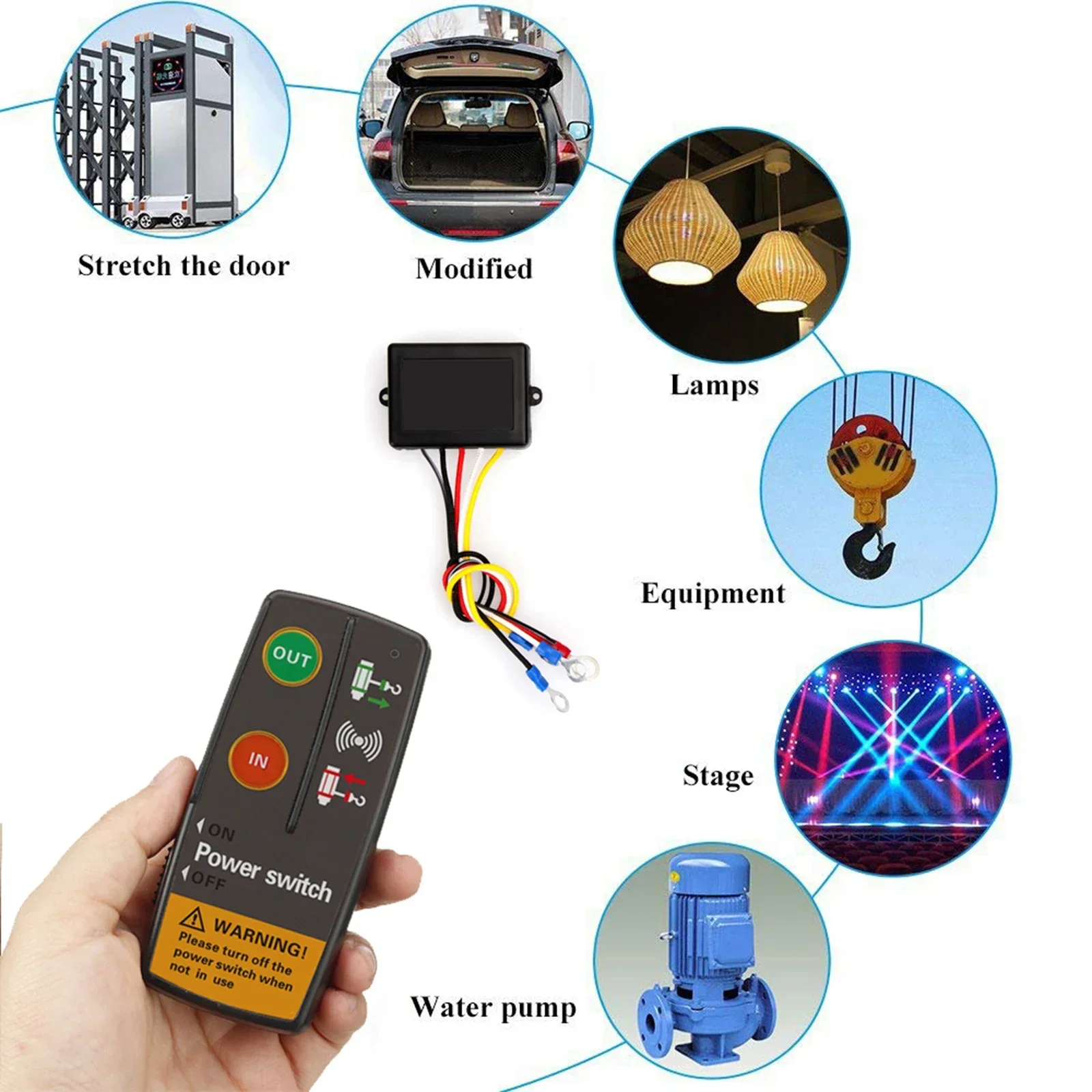 Winch Wireless Remote Control Switch Set for Truck