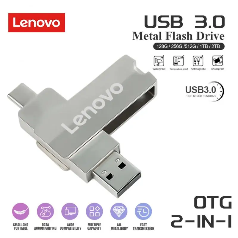 Lenovo Otg Pen Drive 2Tb 1Tb Pendrive Usb 3.0 Chiavette Usb 2 In 1 Memory Stick Per Cellulare Muslimate Memory Stick Memary Ad Alta Velocità