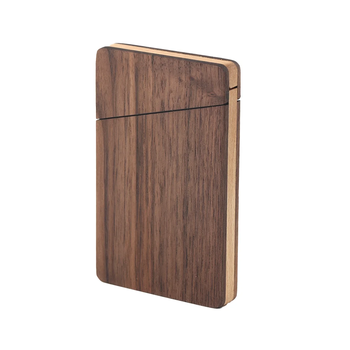 

Portable Wooden Business Card Case Men and Women Business Gift Card Holder Portable Walnut Wood