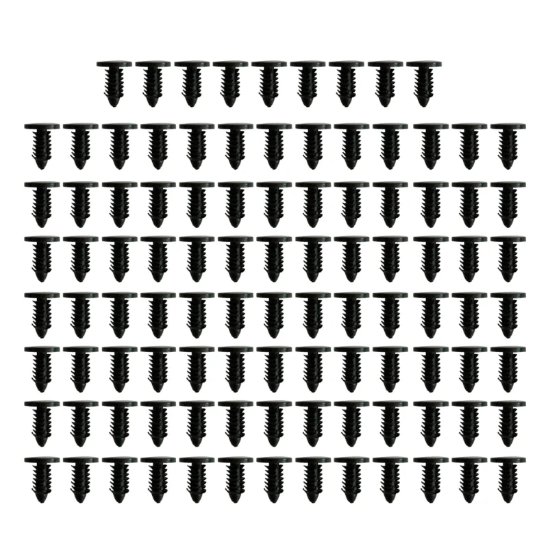 100Pcs 블랙 화이트 리벳 클립 플라스틱 푸시 핀 플라스틱 구멍 후드 압력 핀