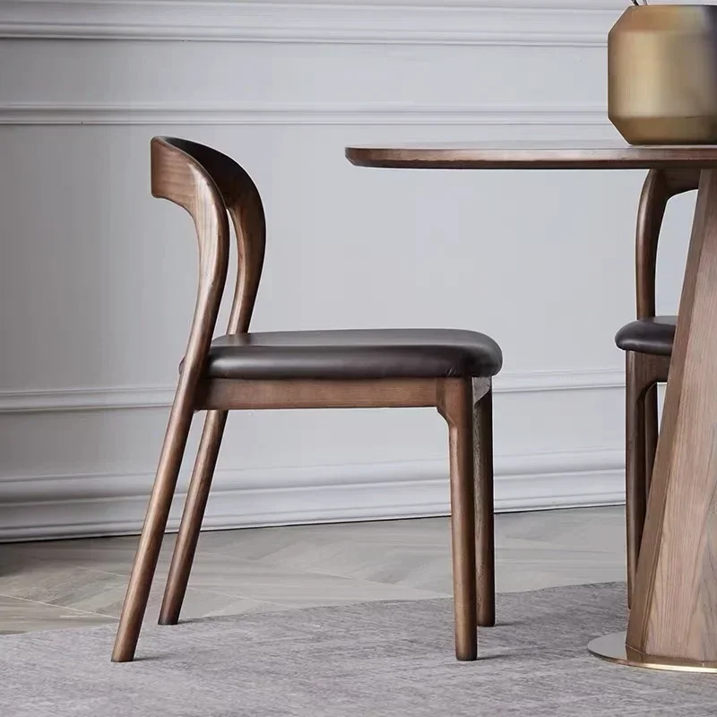 Nordic Solid Wood Dining Chairs Home Office Chair Simple Back Seat Vintage Luxury Kitchen Chairs Elegant Dining Seat