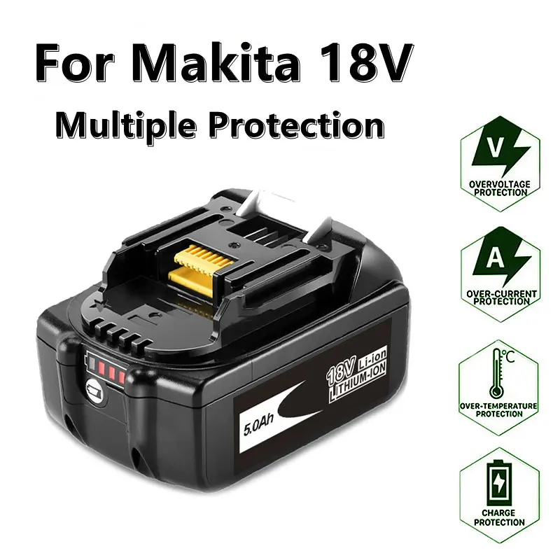 

100% Оригинальный литий-ионный аккумулятор Makita Aste, 18 в, 5,0 Ач, с бриллиантом, для замены электроинструментов, LXT400, BL1860B, BL1860, BL1850