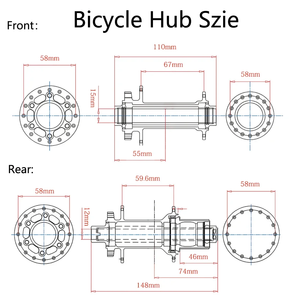 TANKE MTB-fietsnaaf BOOST 148 Fietsnaven 120 klik 6 klauwen Lager