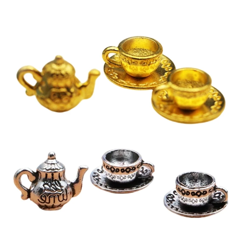 

Dollhouses Mini Indoor Teapot Cup Saucer Simulations Pretend Play Toy Mini Pretend Play Toy Kids Dollhouses Drop shipping