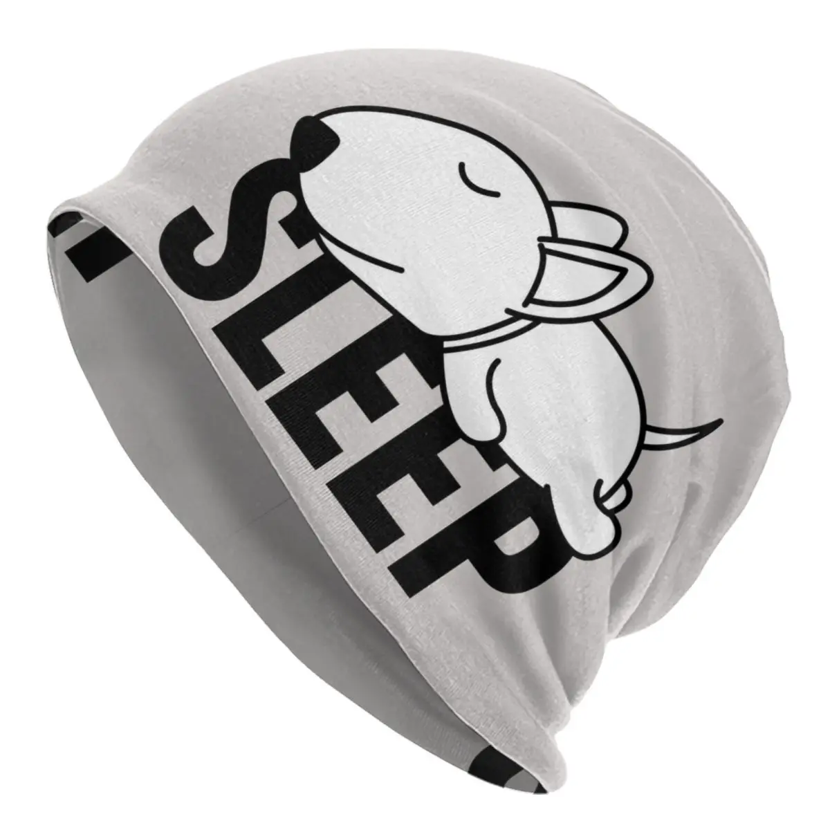 

Sleeping Bull Terrier Dog Bonnet Hats Cool Knit Hat For Women Men Warm Winter Cartoon Animal Skullies Beanies Caps