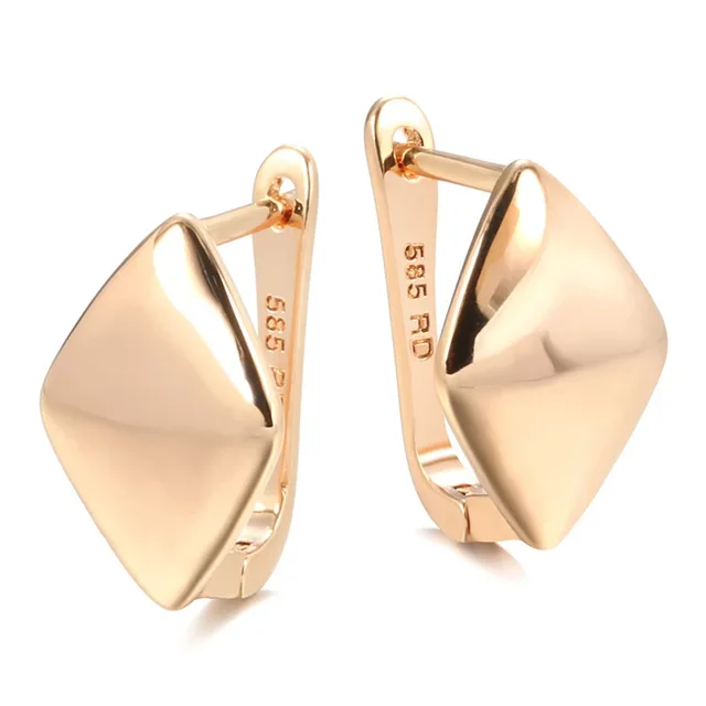 2025 Korean New Simple Geometry 14k Gold Earrings Fine Aros Mujer Oreja Earrings for Women Orecchini 14 K Gold Bizuteria Jewelry