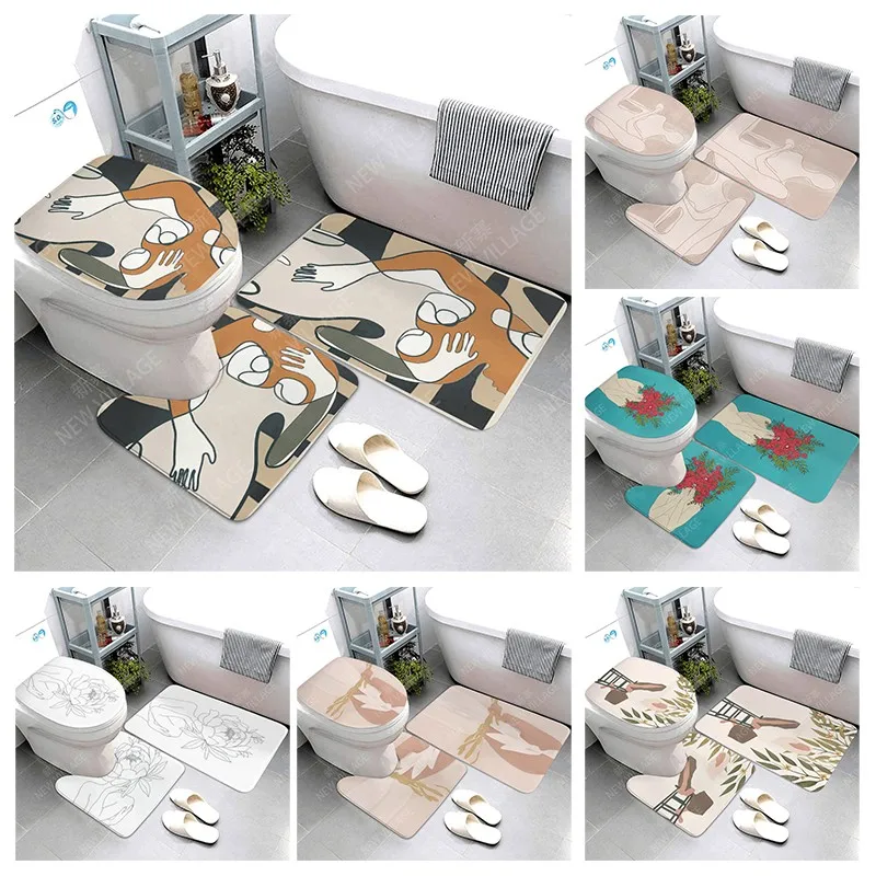 Anti-slip Bath Mat Bathroom Small Rug Shower Mat Decorative Absorbent Foot Entrance Bathtub toilet rug Morandi Nordic Modern