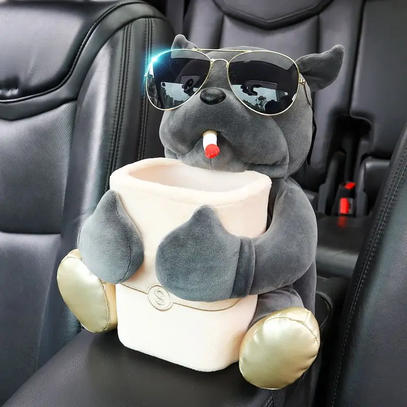 Car Cartoon Cute 2 In 1 Tissue Box Armrest Box Garbage Can Multi-functional Storage Bag for Home Office