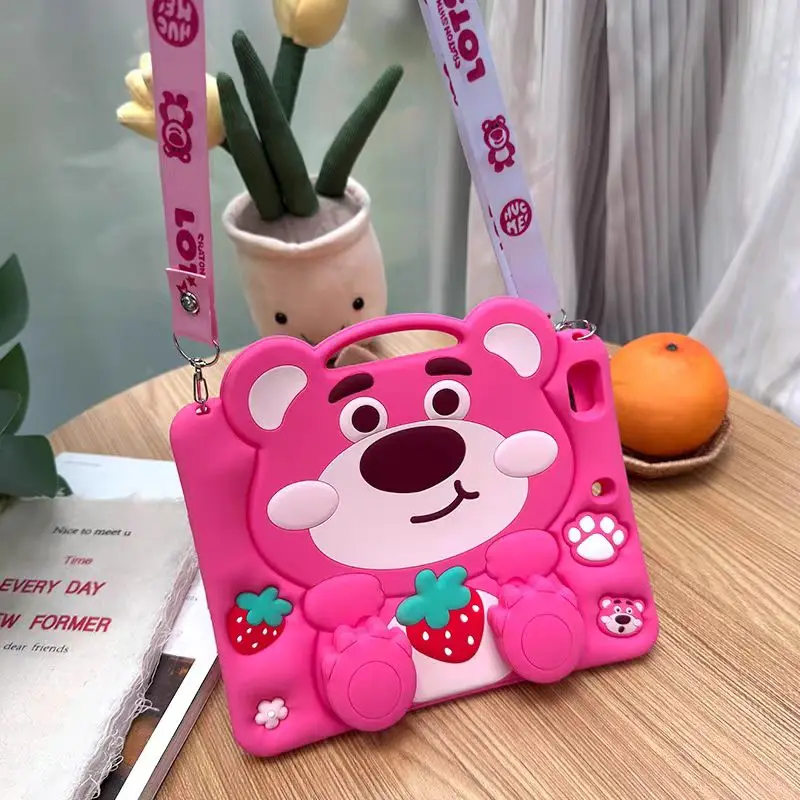 Adorable Cartoon Minnie Silicone Stand Case for Tablets - Adjustable and Protective Shell