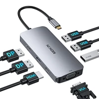 MOKiN 7 in 1 Docking Station USB C Hub Dual DisplayPort DP HDMI 4K60HZ VGA USB 2.0 Multiport Adapter for Laptop MacBook 1