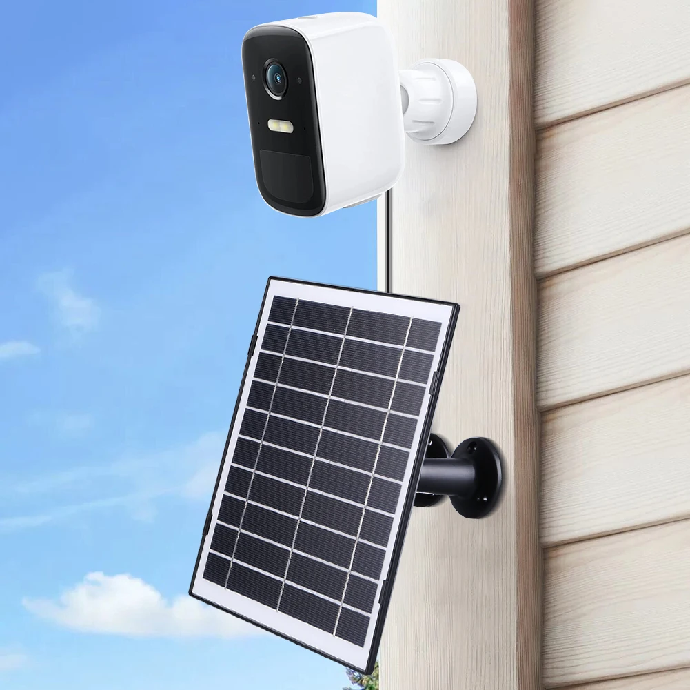 EufyCam Wyze 캠용 마이크로 USB USB-C DC5521 태양열 충전 패널, 360 ° 조절 가능 장착, 9.8Ft 충전 케이블, 30W 태양열 충전기