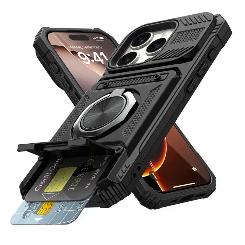 รูปสินค้า เคส iPhone 17 16 Pro Max พร้อมวงแหวนแม่เหล็ก หมุนได้ ป้องกันตกกระแทก
