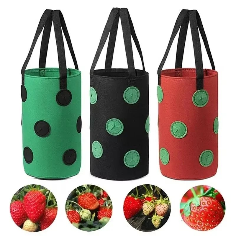 New Multi-Function 13 Holes Felt Hanging Tomato Grow Bag Planter Strawberry Vegetable Flower Plant Grow Bags Garden Plant Pot