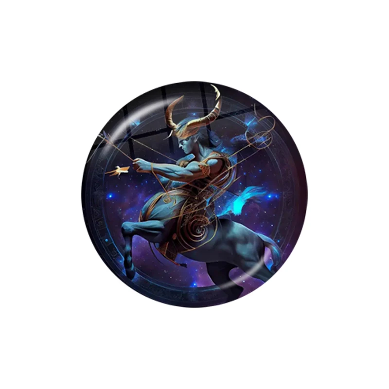 Zodiac Punk Mysterious Glass Cabochon - Handmade Constellation Art Piece