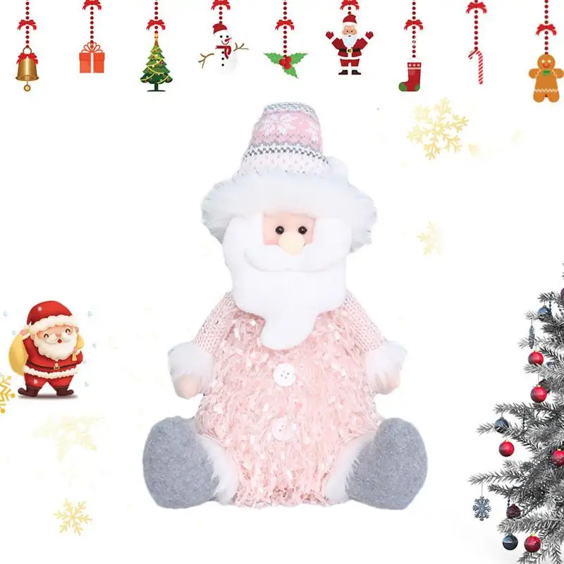 

Christmas Dolls Retractable Santa Christmas Santa Claus Standing Plush Decorations Doll Plush Figure Toys Christmas Retractable