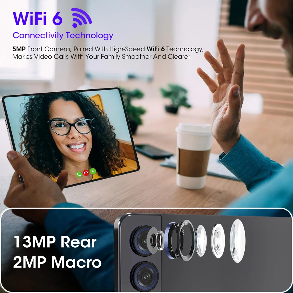 2024 New CWOWDEFU P35 Ultra-thin Tablet 11'' FHD 2K Display 12GB+128GB T606 8-core 13MP Cam 7000mAh Battery Android 14 Tablet PC 5