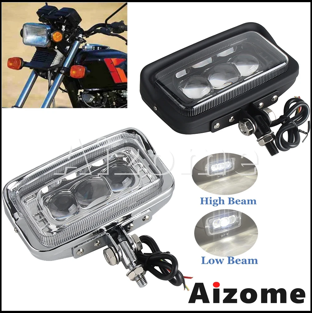 Faro A Led Abbagliante/Anabbagliante Faro Anteriore In Stile Old School Per Harley Yamaha Suzuki Bobber Cafe Racer Touring Custom Bikes