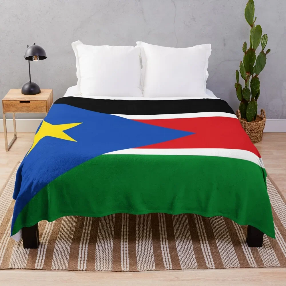 

Flag of South Sudan Throw Blanket Winter beds Loose Furry Blankets