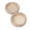 10*10*4.5cm Mini Round Wooden Storage Box Handmade Flip Cover Jewelry Organizer Box Vintage Wood Crafts 3
