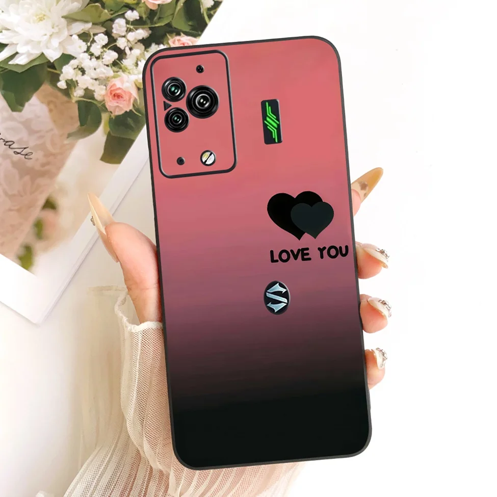 Cute Cat & Butterfly Design Silicone Case - Black Shark 5 Pro