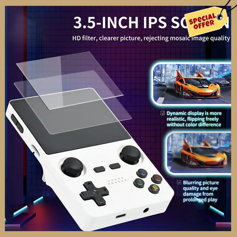 X35S Handheld Video Game Console Hall Joystick Open Source 16G+128G Retro Game Controller For PSP/GBA/N64/MD Emulator C